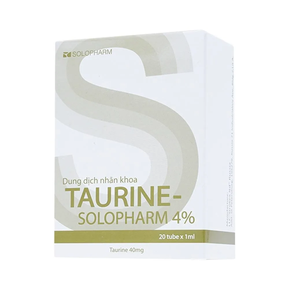 Hình ảnh Dung dịch nhãn khoa Taurine-Solopharm 4% điều trị loạn dưỡng giác mạc, viêm giác mạc (20 tuýp x 1ml) 
