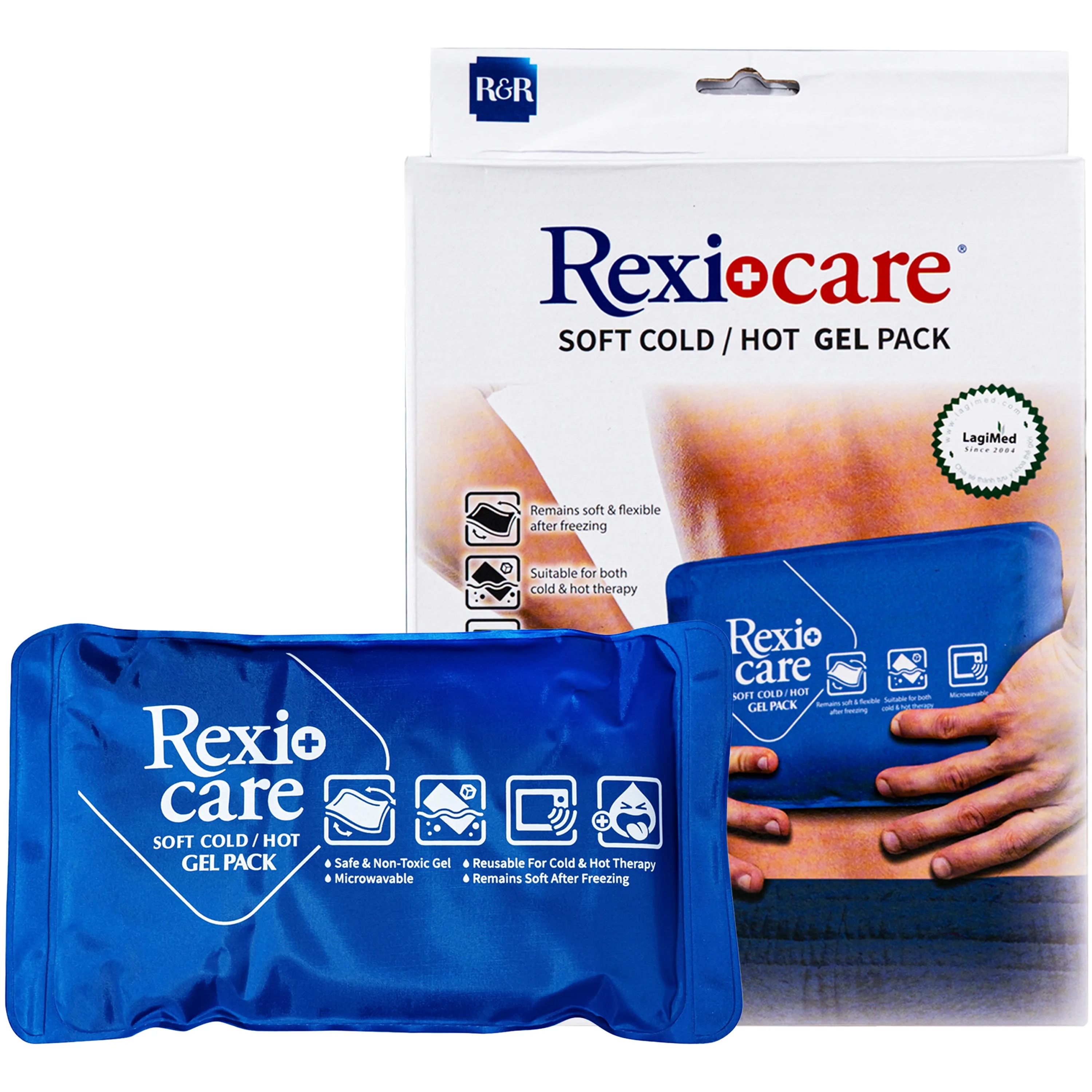 Hình ảnh Túi chườm nóng, lạnh Rexicare gel (31x17cm) Làm giảm co thắt cơ, đau, sưng phù, bầm máy sau chấn thương, thủ thuật nha khoa, côn trùng cắn