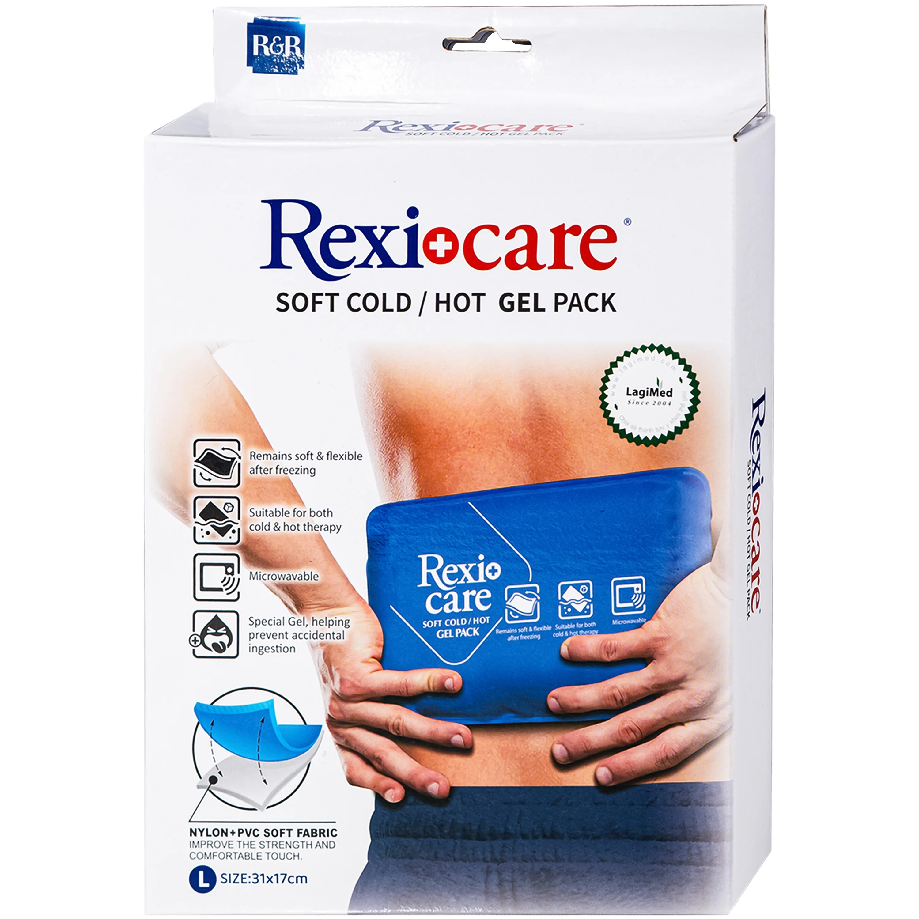 Hình ảnh Túi chườm nóng, lạnh Rexicare gel (31x17cm) Làm giảm co thắt cơ, đau, sưng phù, bầm máy sau chấn thương, thủ thuật nha khoa, côn trùng cắn