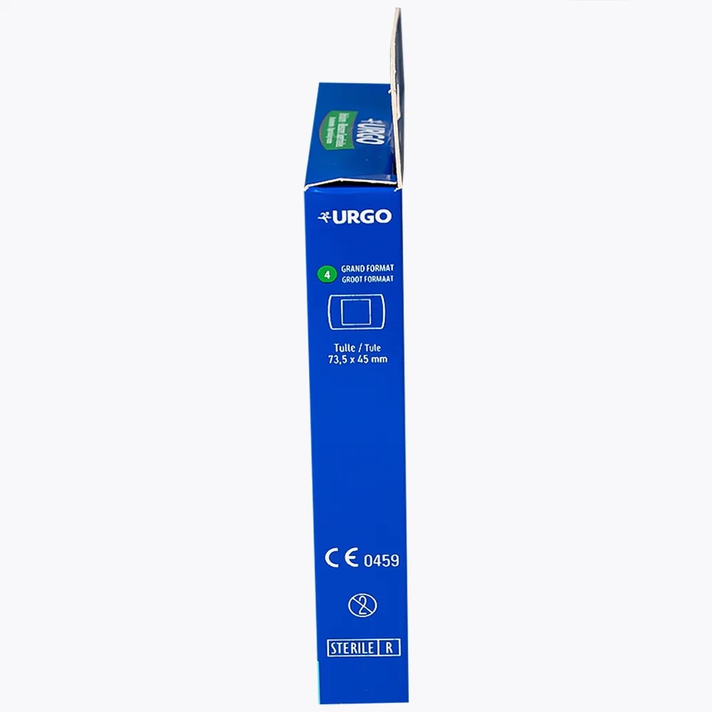 Hình ảnh Băng cá nhân tiệt trùng Urgo Brulures Waterproof 10cm x 7cm cho vết thương bỏng, thấm hút dịch tiết cho vết thương (4 miếng)