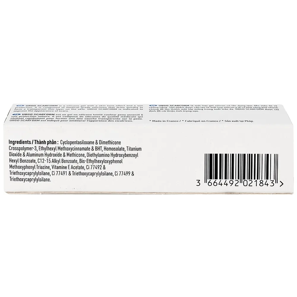 Hình ảnh Gel điều trị sẹo phì đại, sẹo lồi và mờ thâm Urgo Scarform 7g