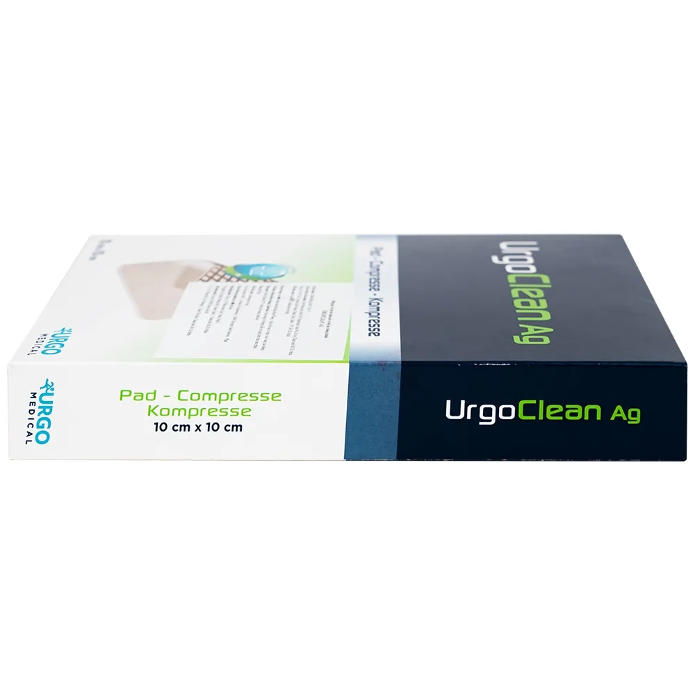 Hình ảnh Gạc kháng khuẩn chống dính UrgoClean Ag 10cm x 10cm Urgo làm sạch vết thương mạn tính (10 miếng)