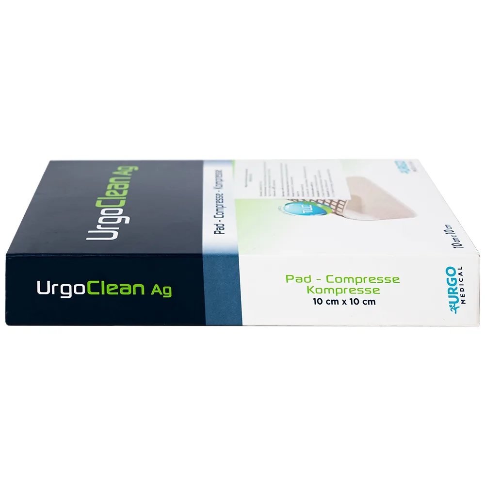 Hình ảnh Gạc kháng khuẩn chống dính UrgoClean Ag 10cm x 10cm Urgo làm sạch vết thương mạn tính (10 miếng)