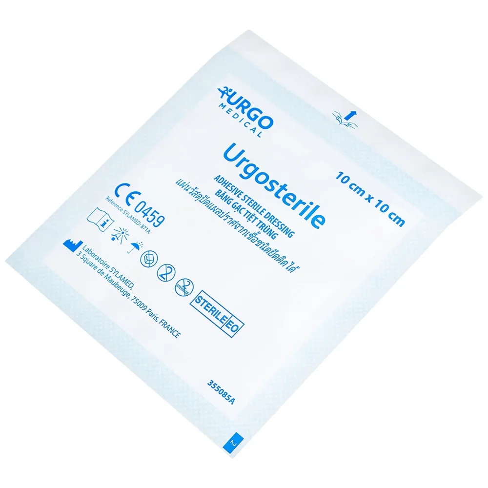 Hình ảnh Băng gạc tiệt trùng Urgosterile 10cm x 10cm bảo vệ vết trầy xước, vết cắt, vết thương (50 miếng)
