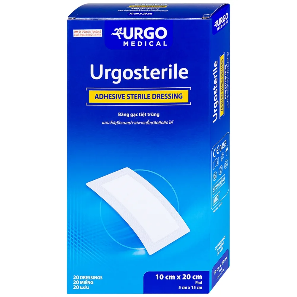 Hình ảnh Băng gạc tiệt trùng Urgosterile 10cm x 20cm bảo vệ vết trầy xước, vết cắt, vết thương (20 miếng)