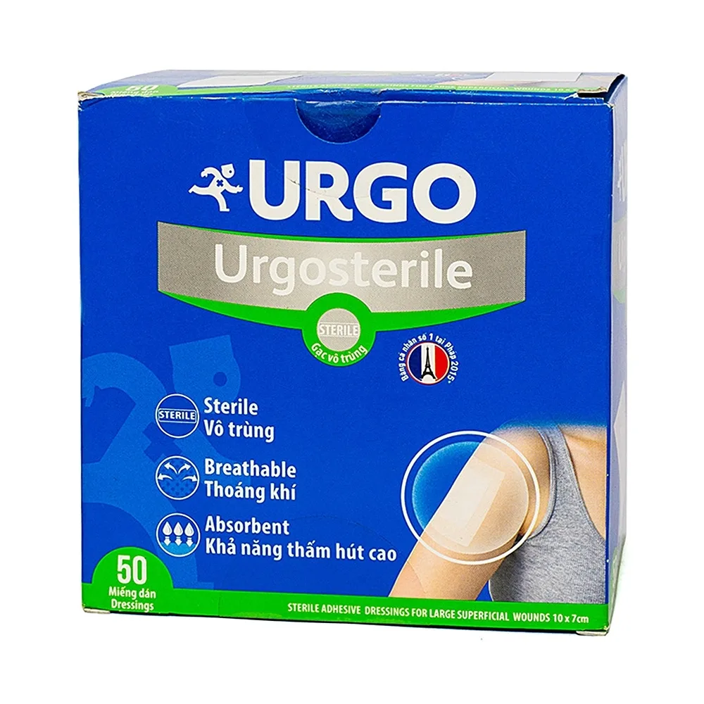 Hình ảnh Băng gạc Urgosterile size 10cm x 7cm vô trùng, thoáng khí, khả năng thấm hút cao (50 miếng)