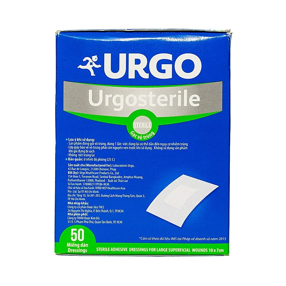 Hình ảnh Băng gạc Urgosterile size 10cm x 7cm vô trùng, thoáng khí, khả năng thấm hút cao (50 miếng)