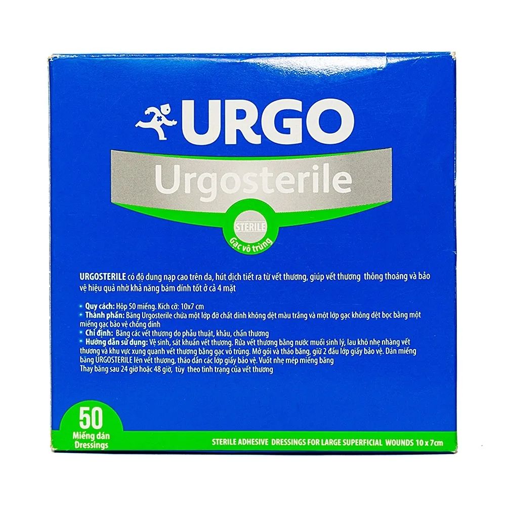 Hình ảnh Băng gạc Urgosterile size 10cm x 7cm vô trùng, thoáng khí, khả năng thấm hút cao (50 miếng)