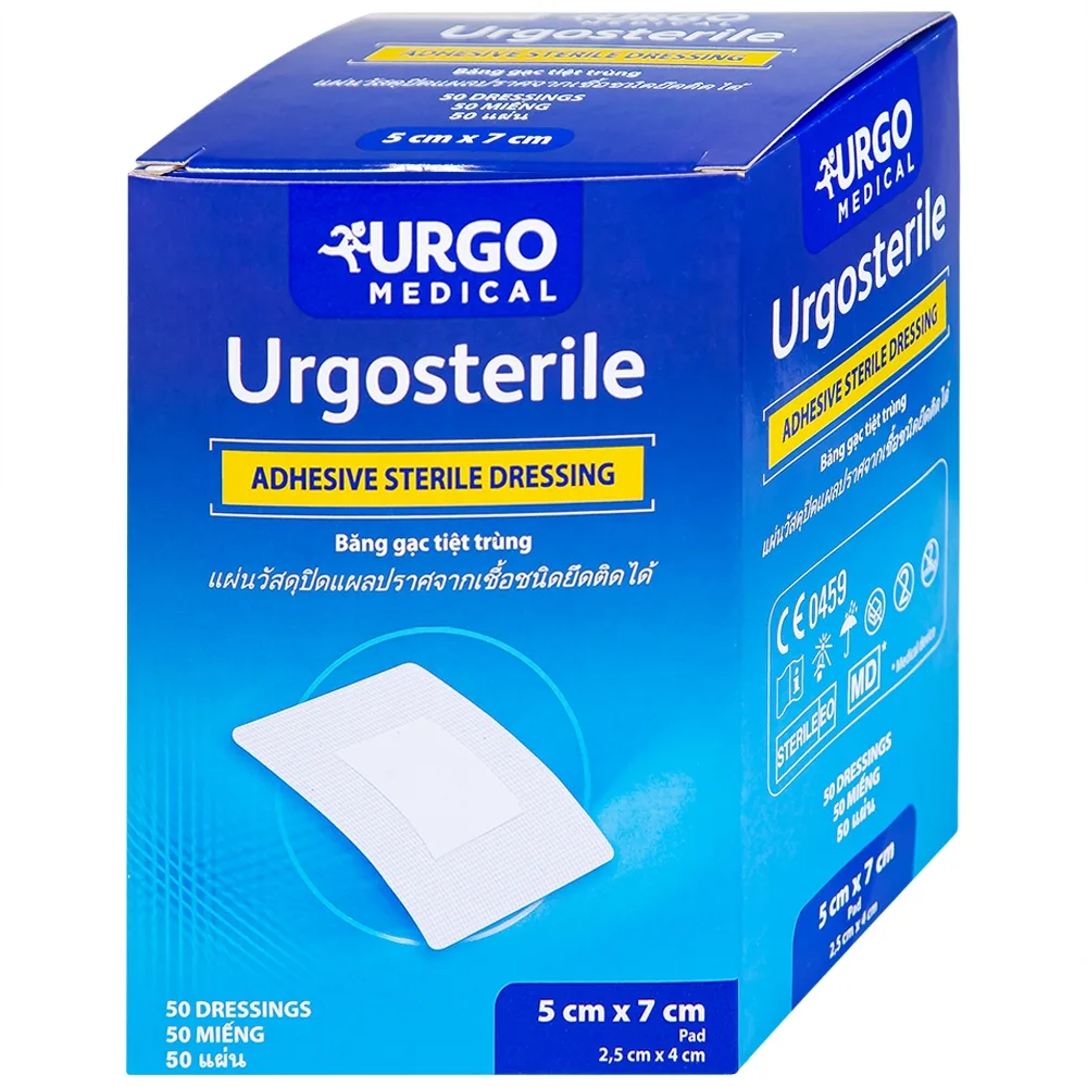 Hình ảnh Băng dán có gạc Urgosterile size 5cm x 7cm băng các vết thương do phẫu thuật, khâu, chấn thương (50 miếng)