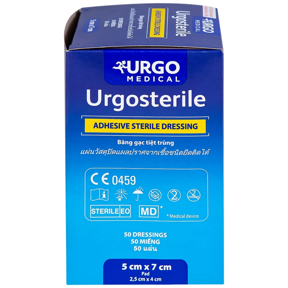 Hình ảnh Băng dán có gạc Urgosterile size 5cm x 7cm băng các vết thương do phẫu thuật, khâu, chấn thương (50 miếng)