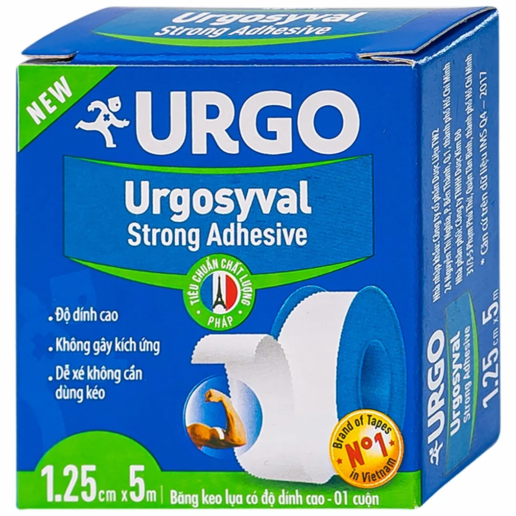 Hình ảnh Băng keo lụa có độ dính cao Urgosyval Strong Adhessive size 1.25cm x 5m cố định băng gạc (1 cuộn)