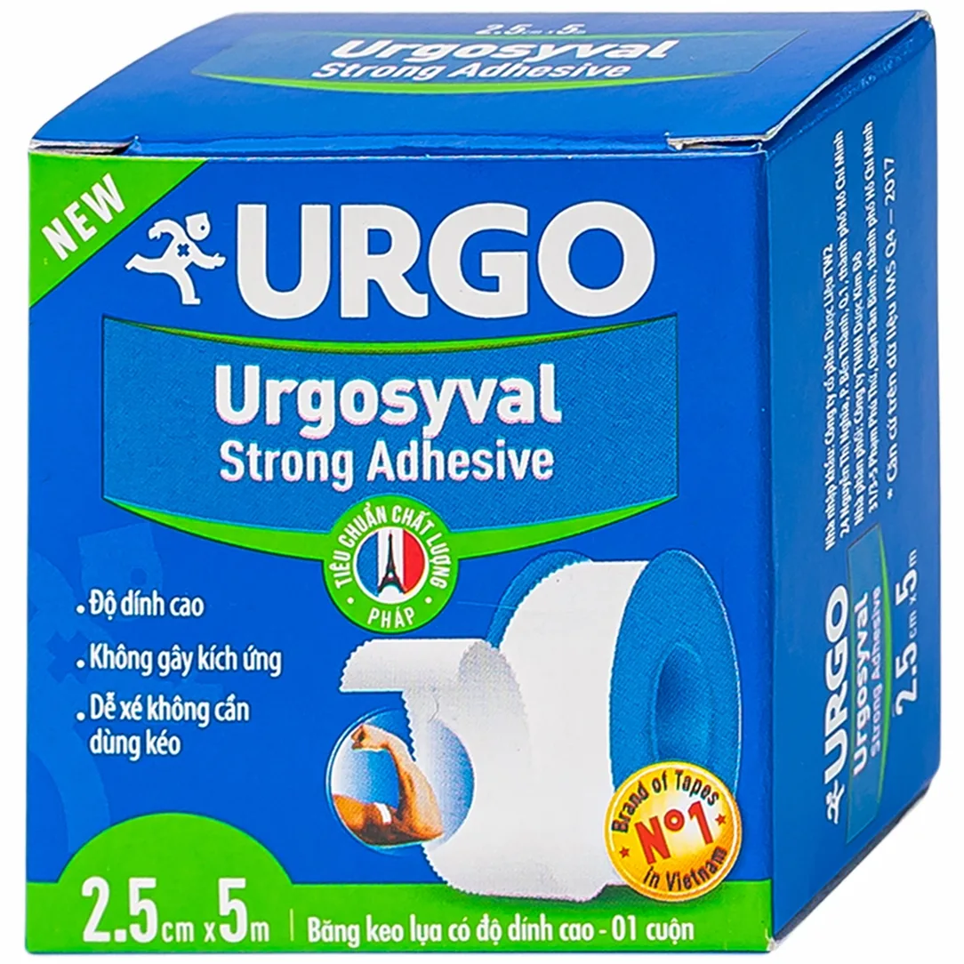 Hình ảnh Băng keo lụa có độ dính cao Urgosyval Strong Adhessive size 2.5cm x 5m cố định băng gạc (1 cuộn)