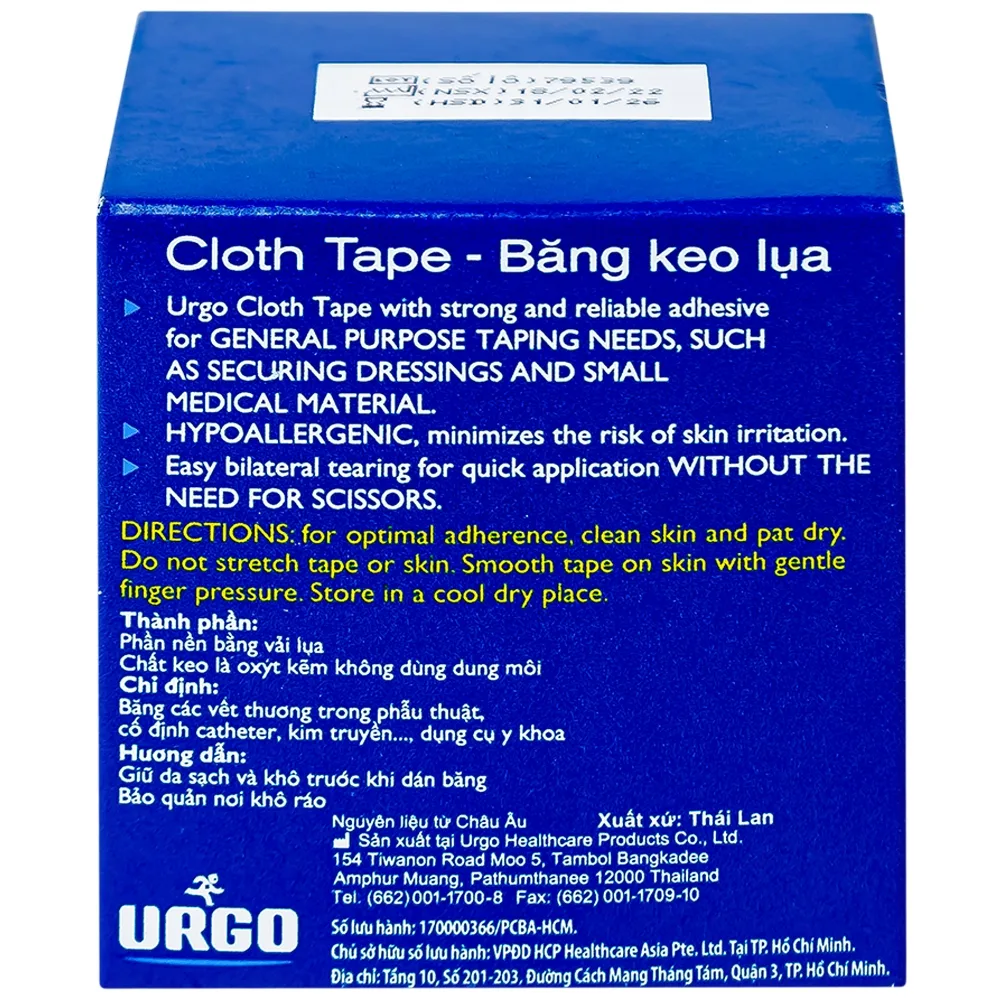 Hình ảnh Băng keo lụa Urgosyval size 5cm x 5m băng các vết thương trong phẫu thuật, cố định thiết bị y tế