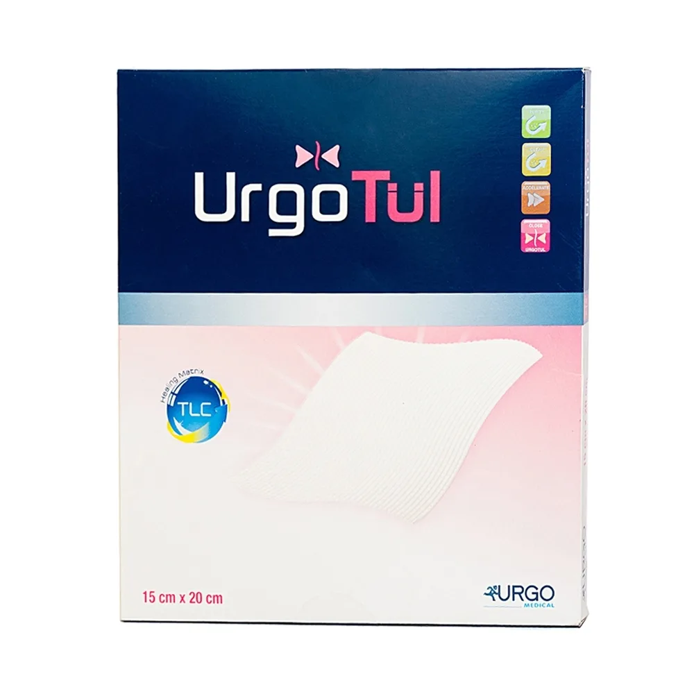 Hình ảnh Gạc lưới vô trùng chống dính UrgoTul size 15cm x 20cm băng các vết thương cấp tính, mãn tính (10 miếng)