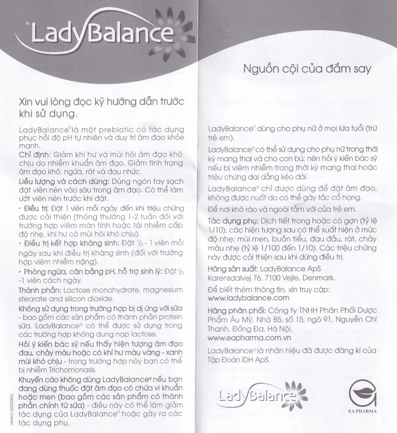 Hình ảnh Viên đặt âm đạo LadyBalance giảm khí hư và mùi hôi âm đạo do nhiễm khuẩn âm đạo (1 vỉ x 12 viên)