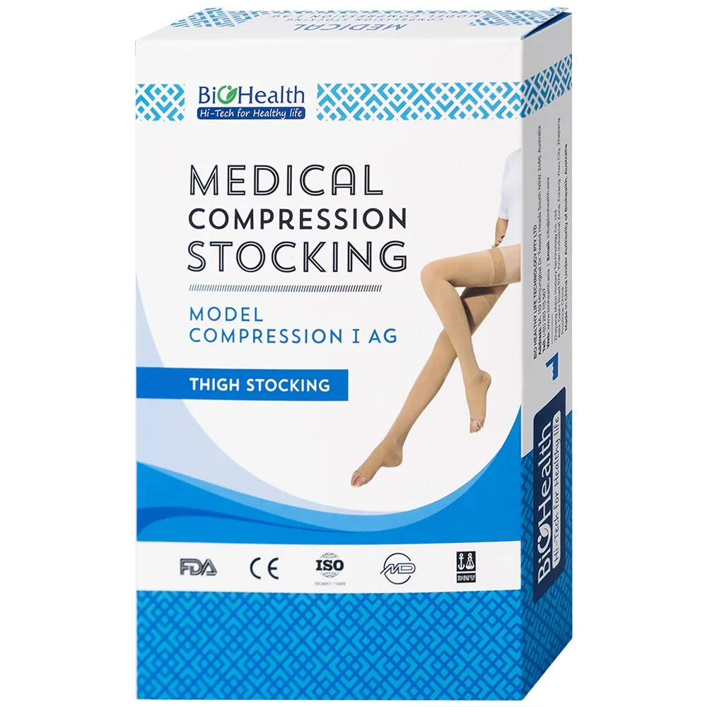 Hình ảnh Vớ y khoa Compression I AG BioHealth tăng lưu thông máu, giảm tình trạng phù nề (Màu da - Size M)