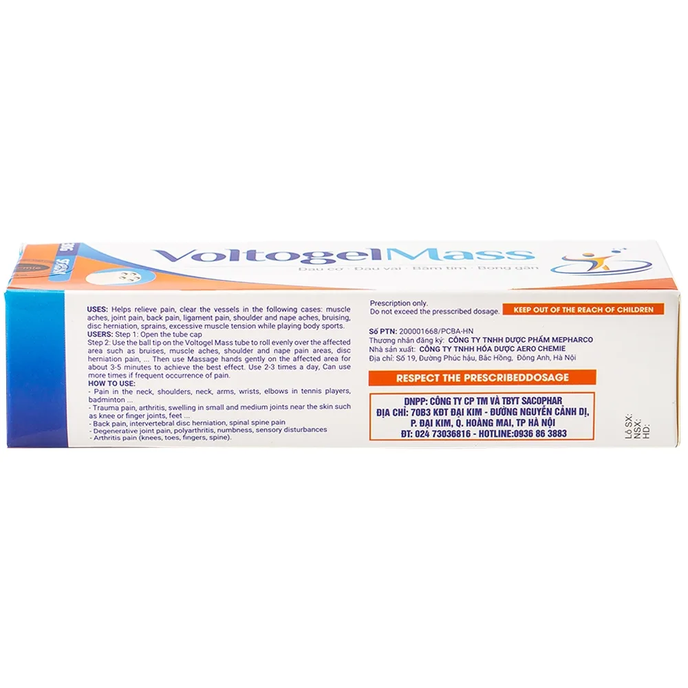 Hình ảnh Gel bôi giảm đau VoltogelMass 30g Aero Chemie đau cơ, đau vai, bầm tím, bong gân