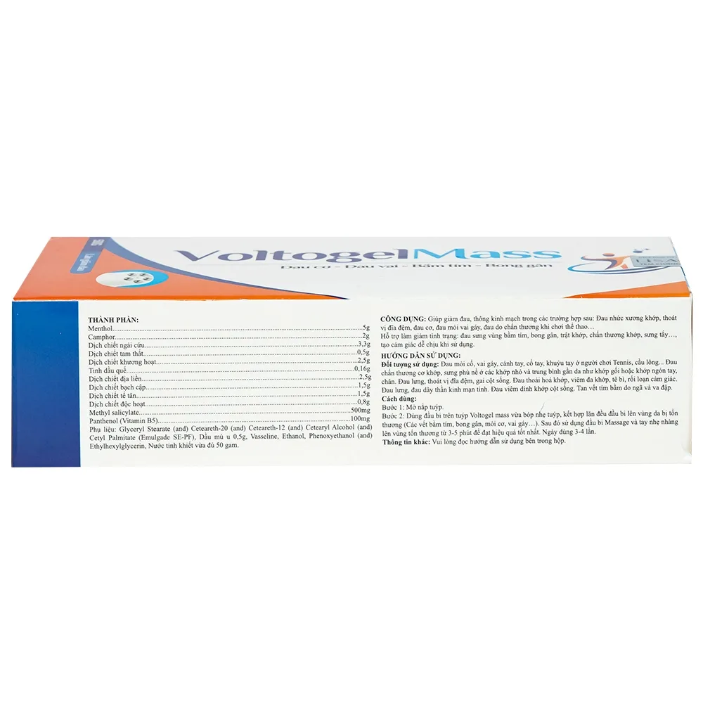 Hình ảnh Gel Voltogel Mass giảm đau cơ, đau vai, bầm tím, bong gân (50g)