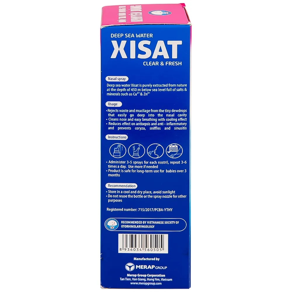 Hình ảnh Xịt mũi nước biển sâu Xisat 75ml xịt sạch thông mũi dùng cho trẻ em
