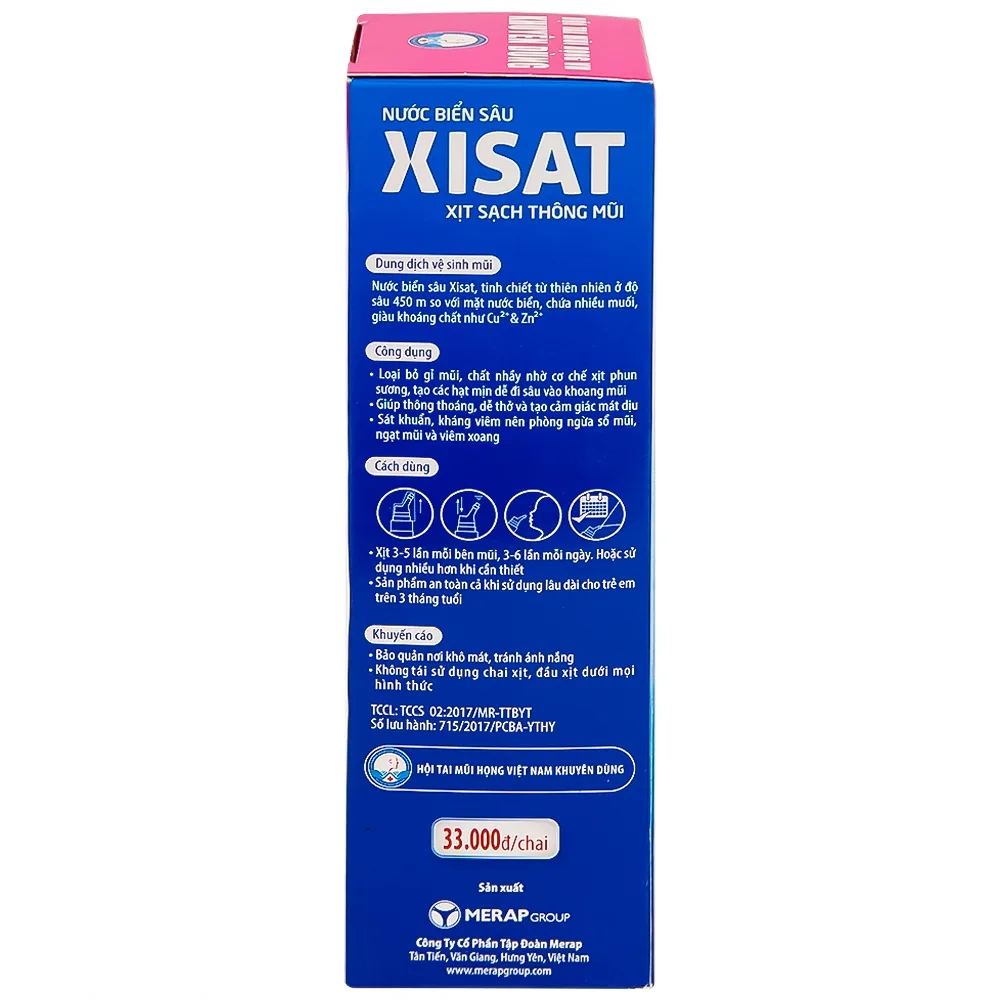 Hình ảnh Xịt mũi nước biển sâu Xisat 75ml xịt sạch thông mũi dùng cho trẻ em