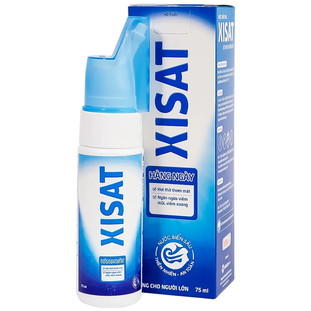 Hình ảnh Xịt mũi nước biển sâu Xisat 75ml xịt sạch thông mũi dùng cho người lớn