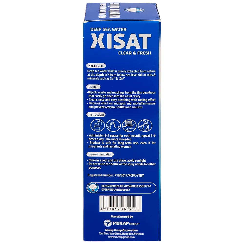 Hình ảnh Xịt mũi nước biển sâu Xisat 75ml xịt sạch thông mũi dùng cho người lớn