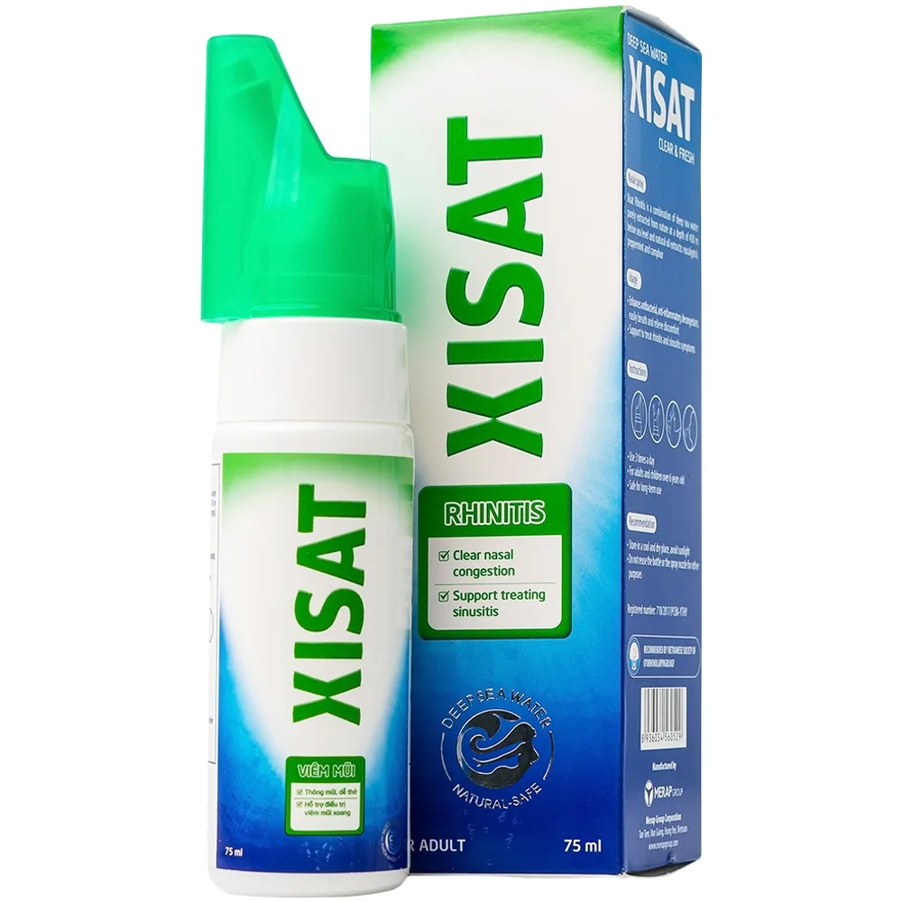 Hình ảnh Xịt mũi nước biển sâu Xisat 75ml thông mũi, dễ thở, hỗ trợ điều trị viêm mũi xoang
