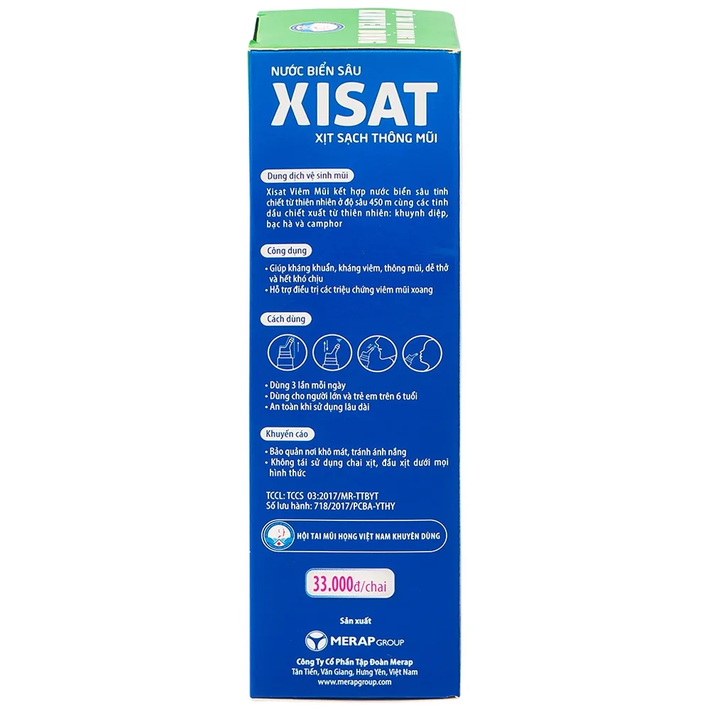 Hình ảnh Xịt mũi nước biển sâu Xisat 75ml thông mũi, dễ thở, hỗ trợ điều trị viêm mũi xoang