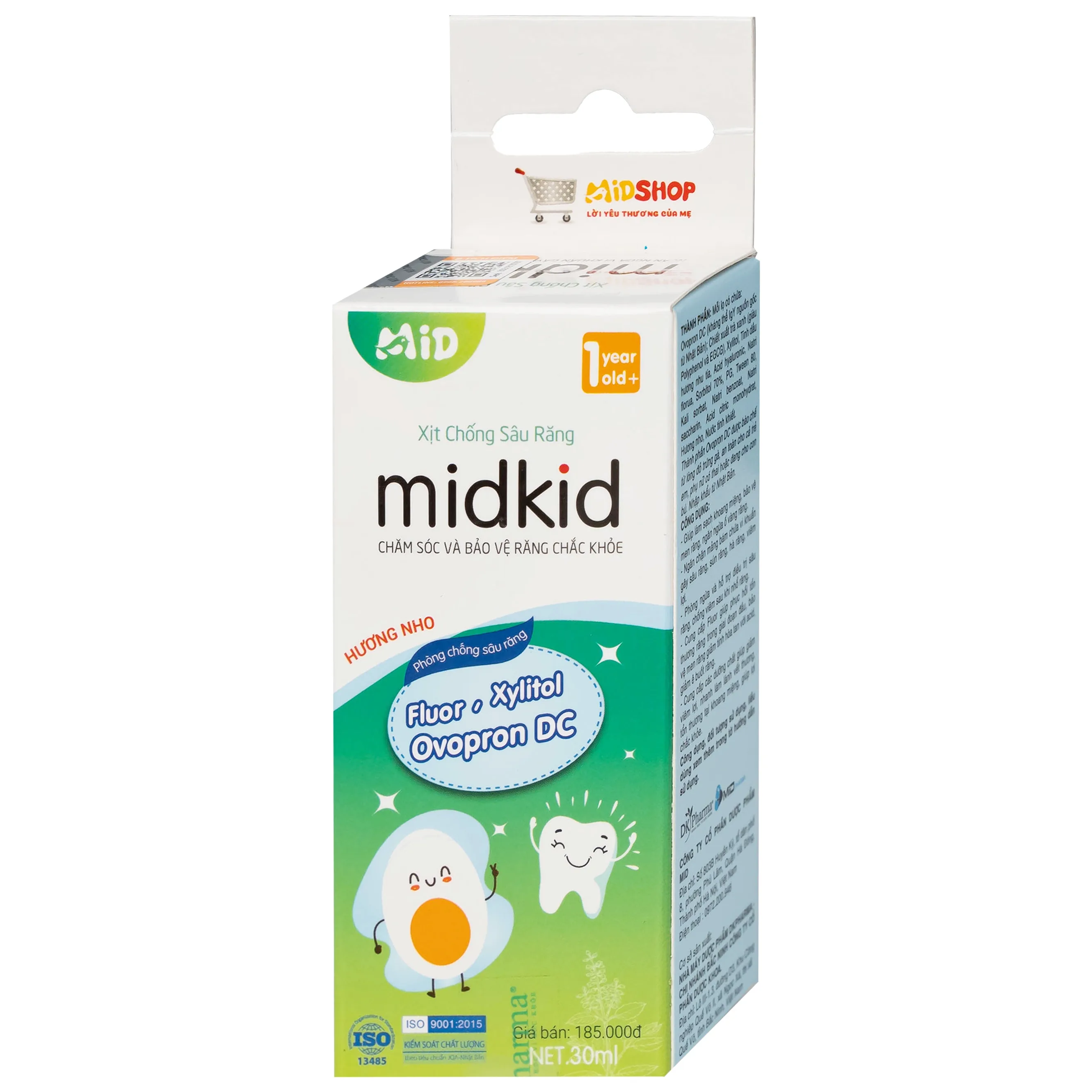 Hình ảnh Xịt chống sâu răng Midkid 30ml DK Pharma hương nho chăm sóc và bảo vệ răng chắc khỏe