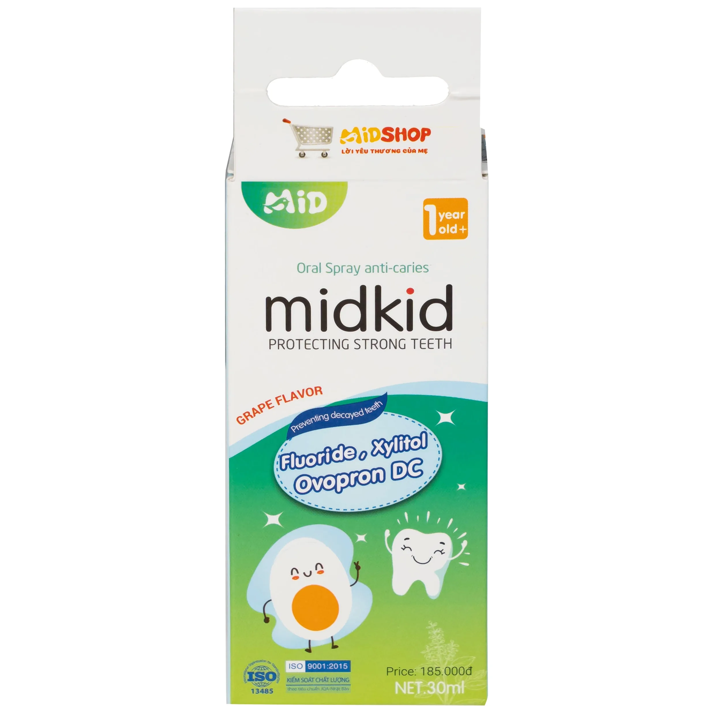 Hình ảnh Xịt chống sâu răng Midkid 30ml DK Pharma hương nho chăm sóc và bảo vệ răng chắc khỏe