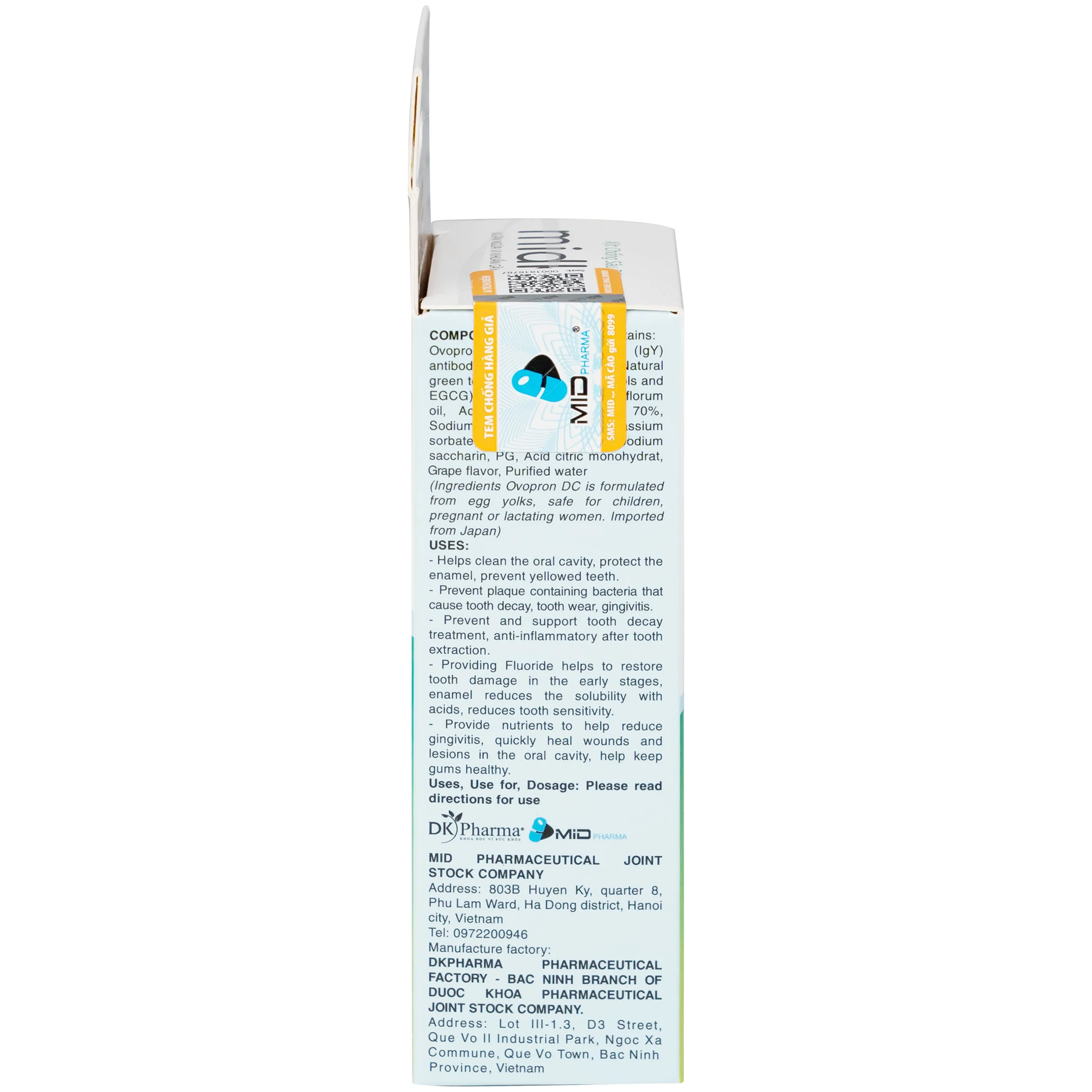 Hình ảnh Xịt chống sâu răng Midkid 30ml DK Pharma hương nho chăm sóc và bảo vệ răng chắc khỏe