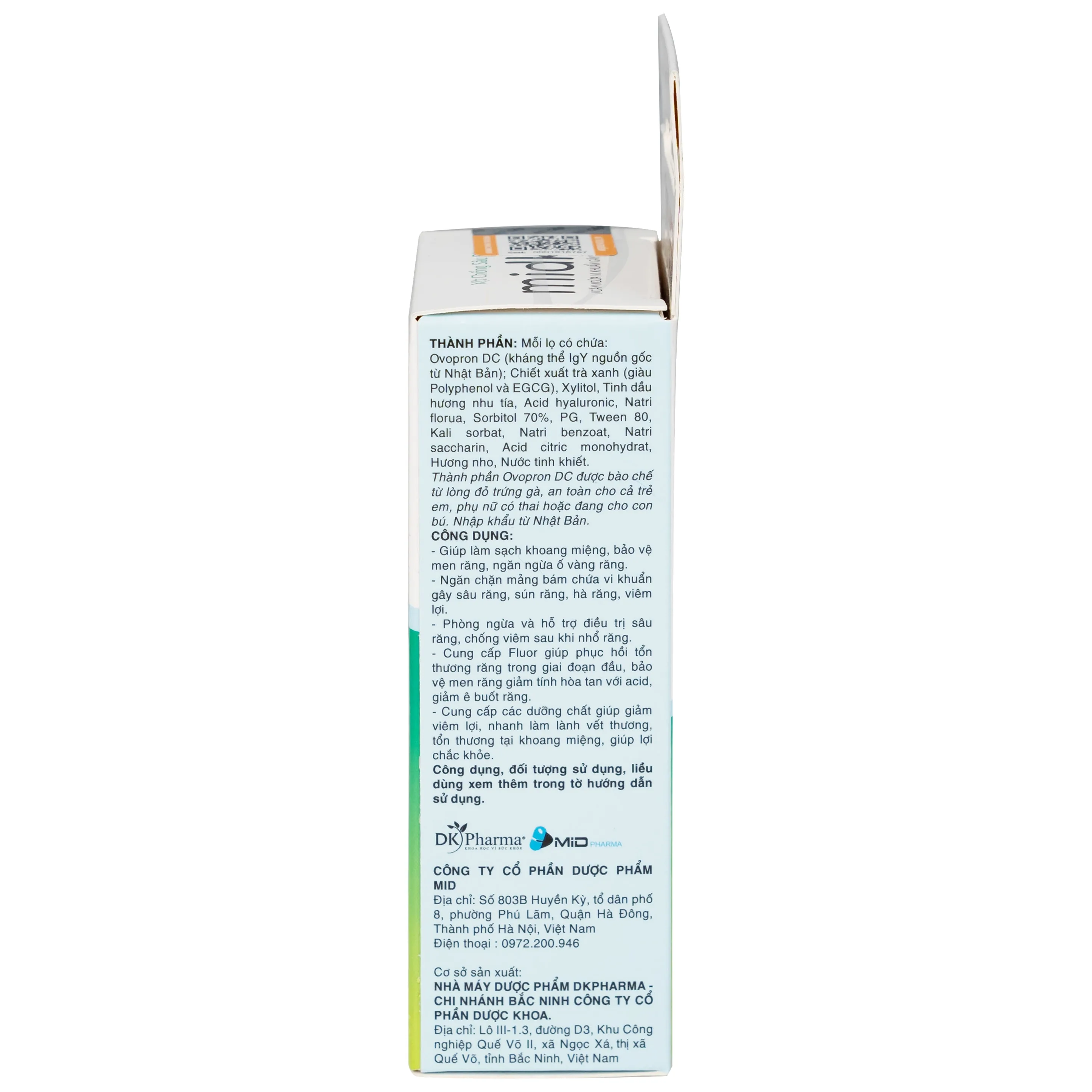 Hình ảnh Xịt chống sâu răng Midkid 30ml DK Pharma hương nho chăm sóc và bảo vệ răng chắc khỏe