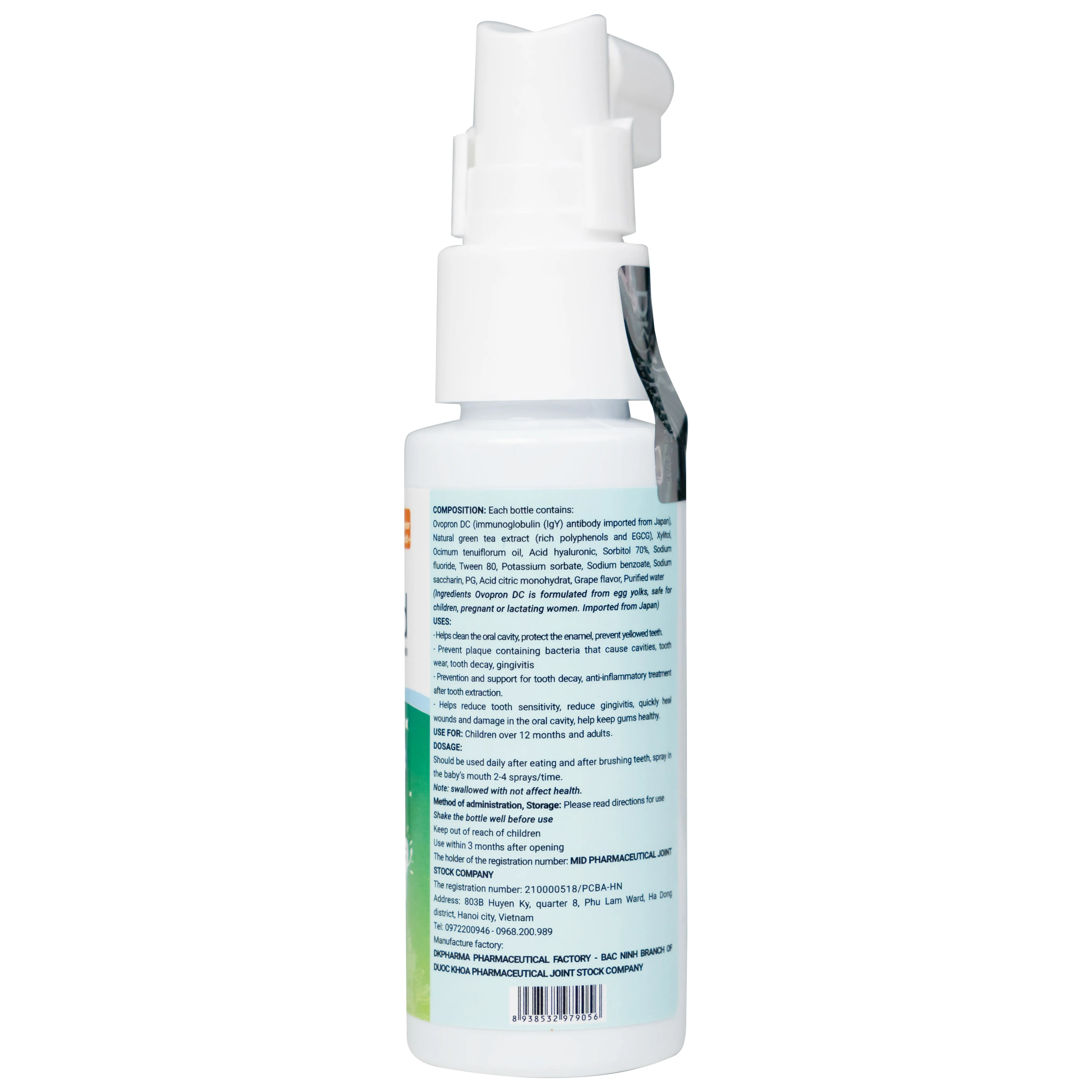 Hình ảnh Xịt chống sâu răng Midkid 30ml DK Pharma hương nho chăm sóc và bảo vệ răng chắc khỏe