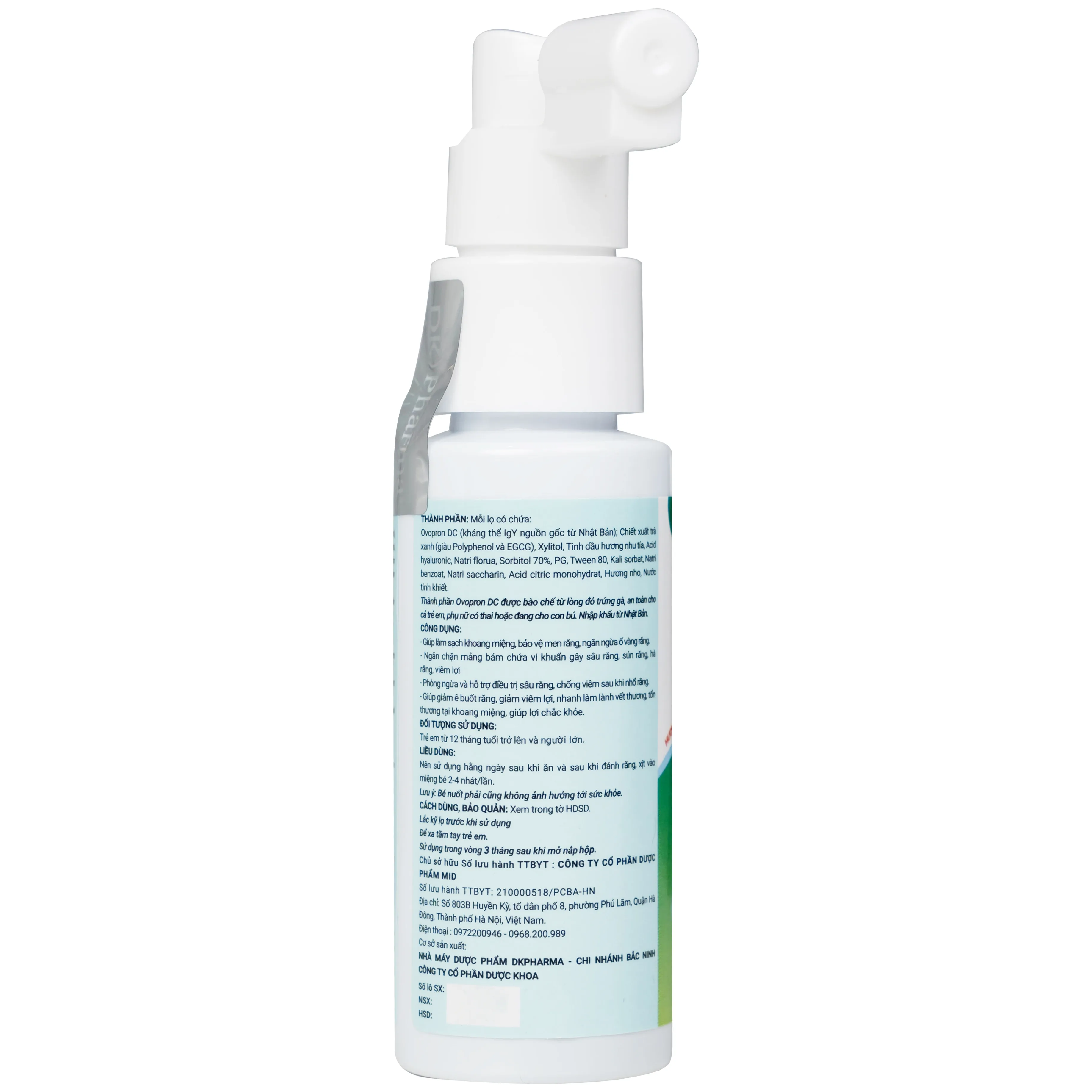 Hình ảnh Xịt chống sâu răng Midkid 30ml DK Pharma hương nho chăm sóc và bảo vệ răng chắc khỏe