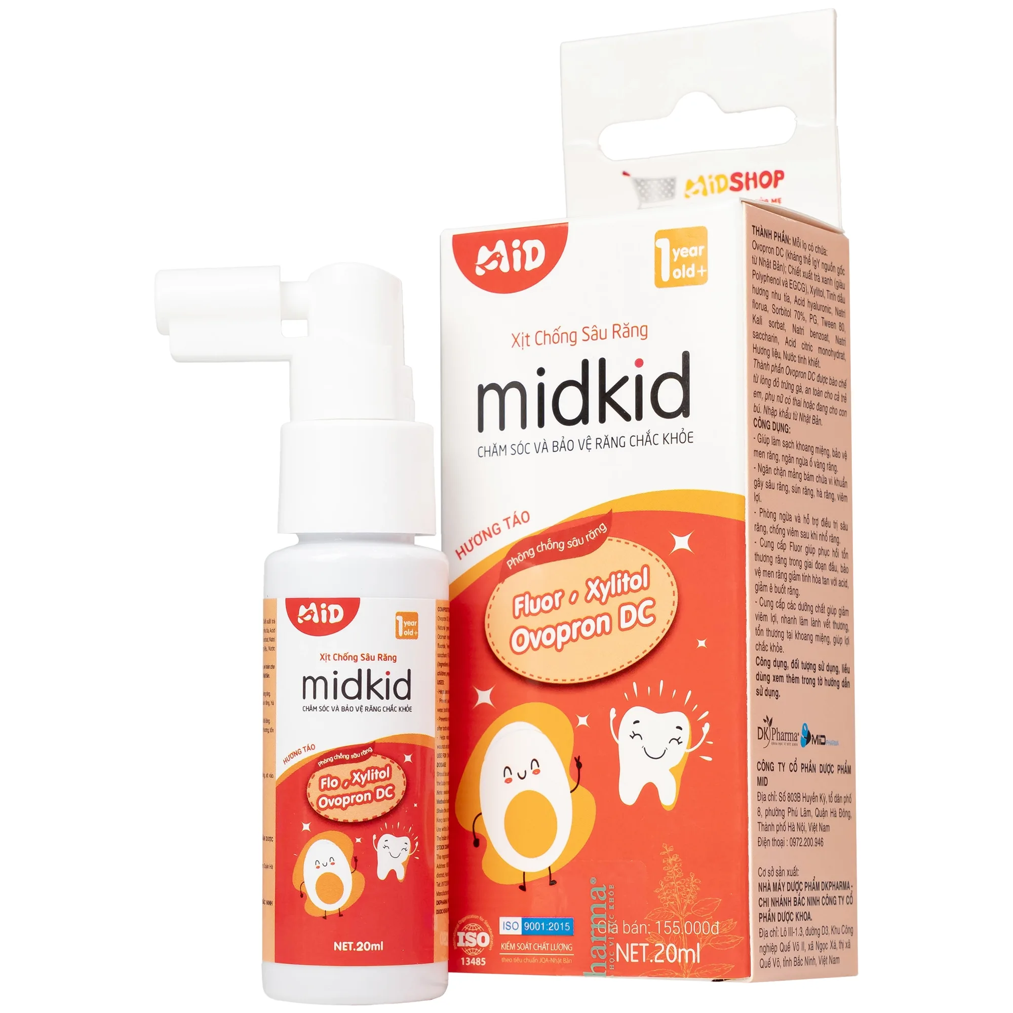 Hình ảnh Xịt chống sâu răng Midkid 20ml DK Pharma hương táo - làm sạch khoang miệng, bảo vệ men răng
