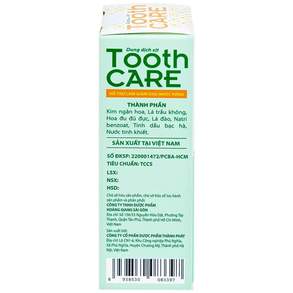 Hình ảnh Dung dịch xịt Tooth Care hỗ trợ giảm đau nhức răng (20ml)
