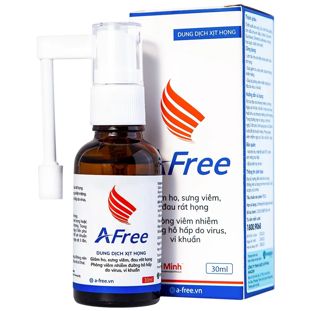 Hình ảnh Dung dịch xịt họng Afree 30ml Thái Minh giảm ho, sưng viêm, đau rát họng