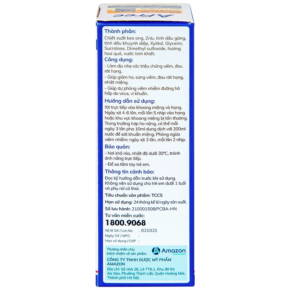 Hình ảnh Dung dịch xịt họng Afree 30ml Thái Minh giảm ho, sưng viêm, đau rát họng