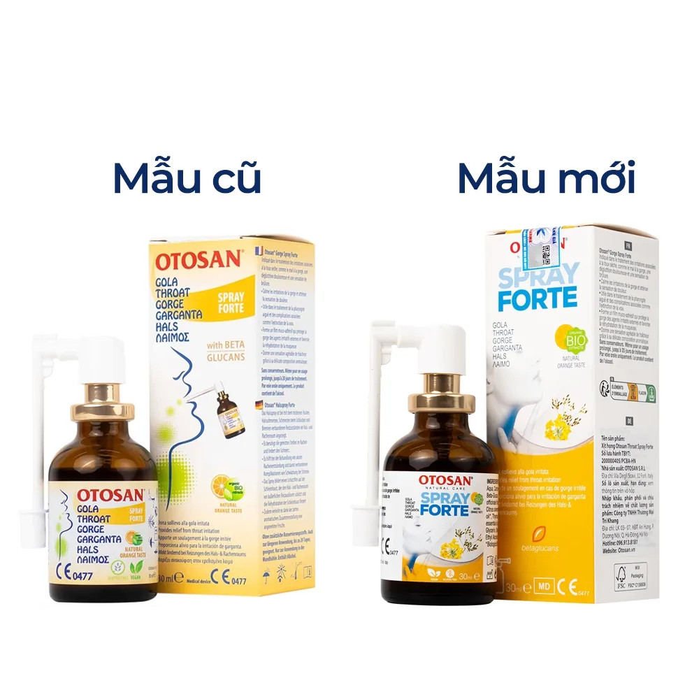Hình ảnh Xịt họng Otosan Spray Forte hỗ trợ điều trị viêm họng cấp, viêm hô hấp, giảm đau rát họng (30ml)