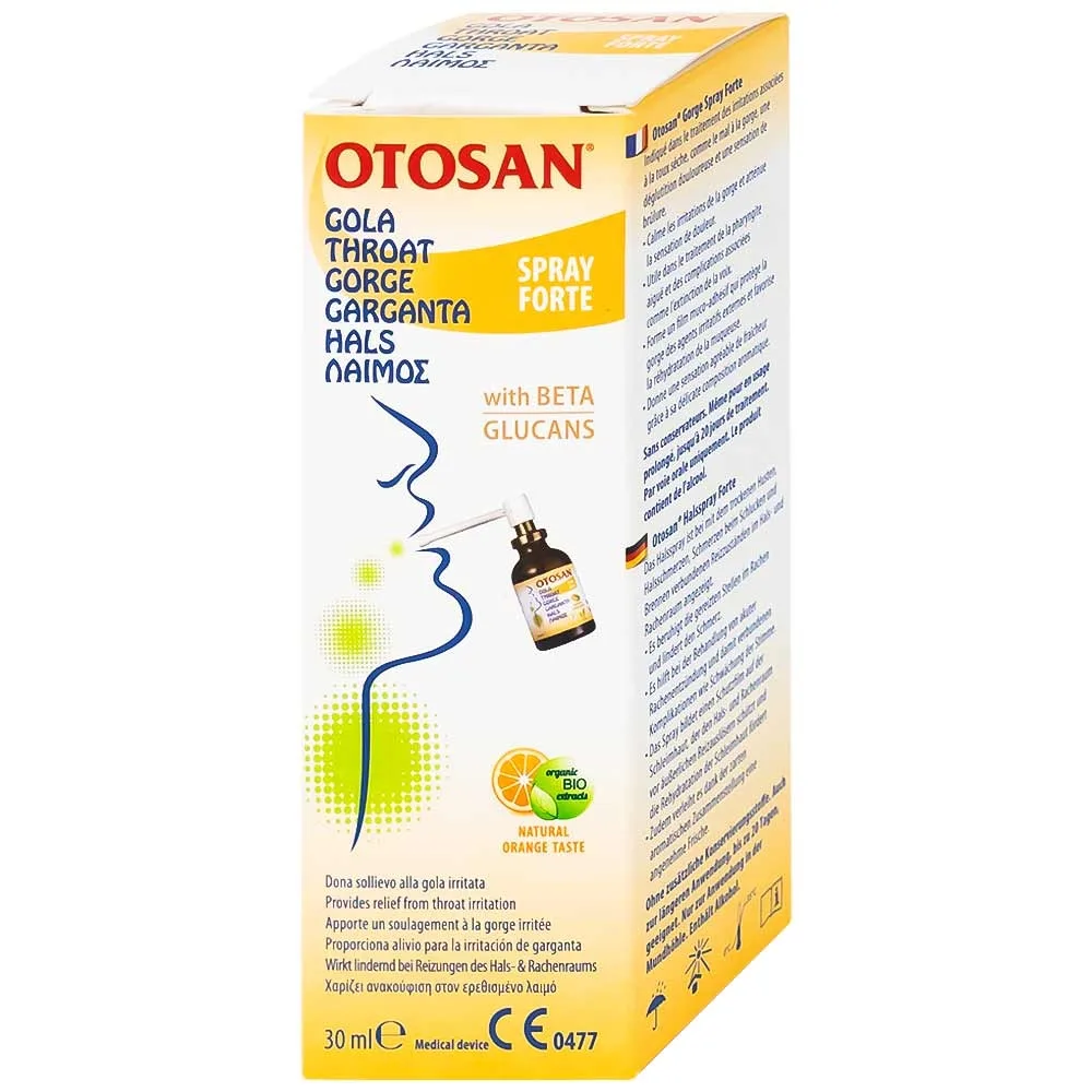 Hình ảnh Xịt họng Otosan Spray Forte hỗ trợ điều trị viêm họng cấp, viêm hô hấp, giảm đau rát họng (30ml)