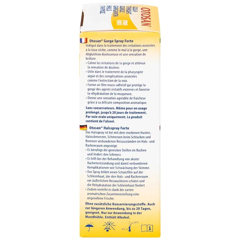 Hình ảnh Xịt họng Otosan Spray Forte hỗ trợ điều trị viêm họng cấp, viêm hô hấp, giảm đau rát họng (30ml)