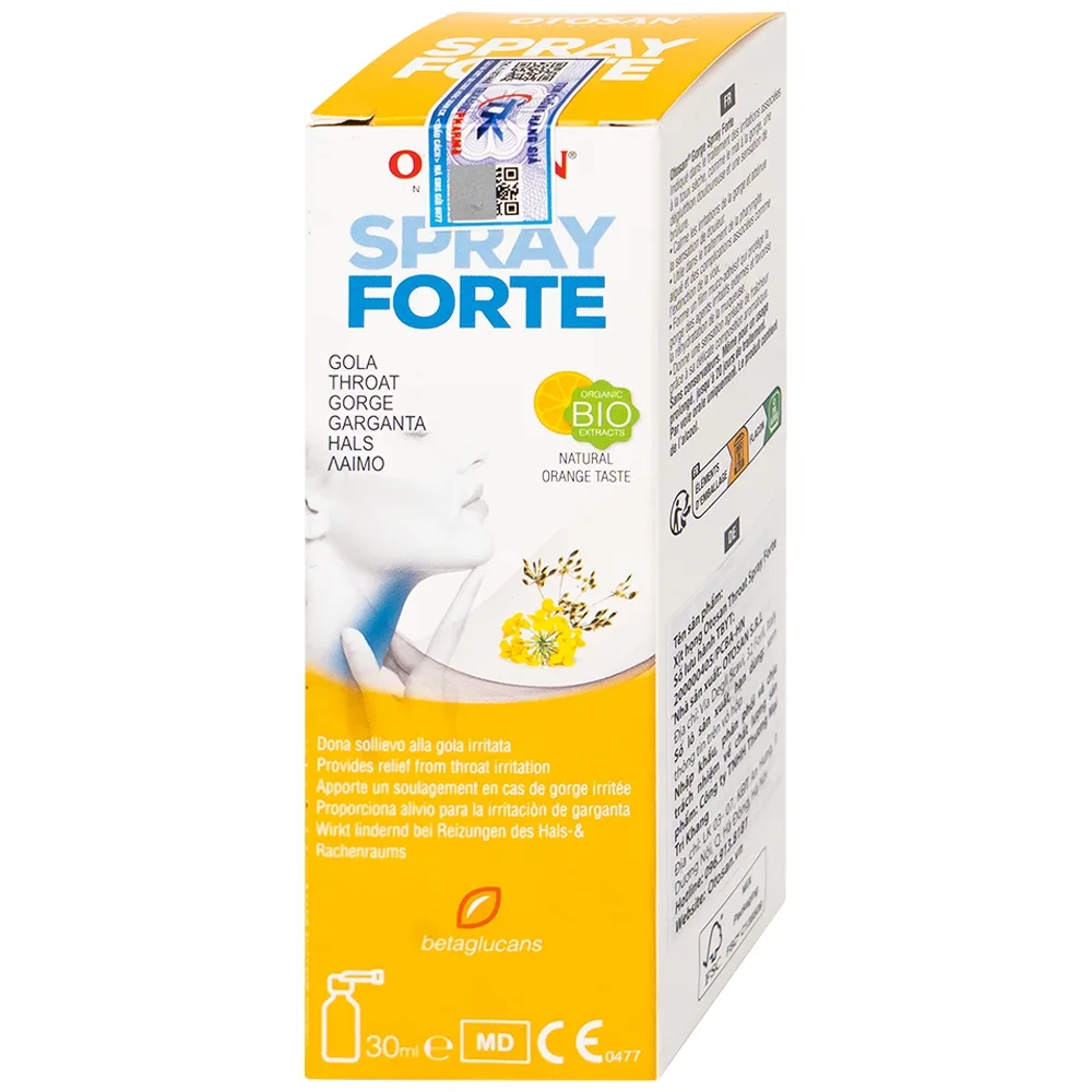 Hình ảnh Xịt họng Otosan Spray Forte hỗ trợ điều trị viêm họng cấp, viêm hô hấp, giảm đau rát họng (30ml)