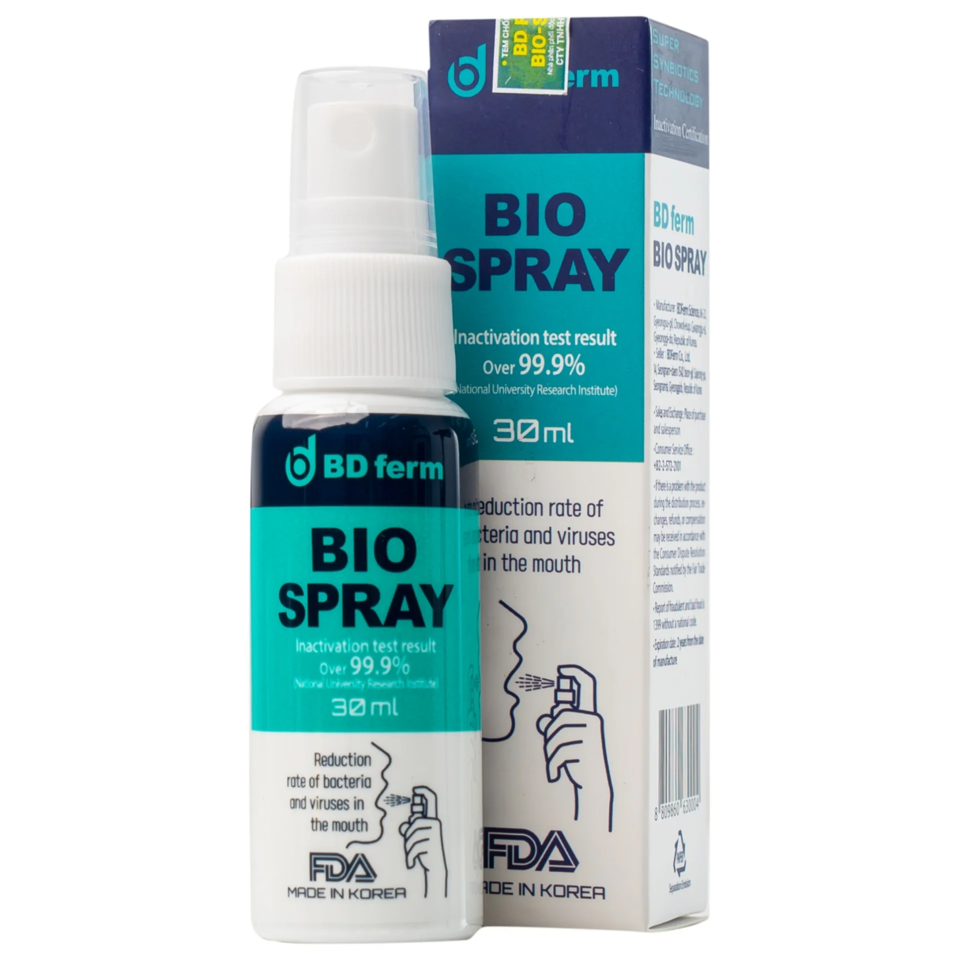 Hình ảnh Men vi sinh kháng khuẩn dạng xịt BDFerm Bio - Spray 30ml ngăn ngừa các bệnh hô hấp