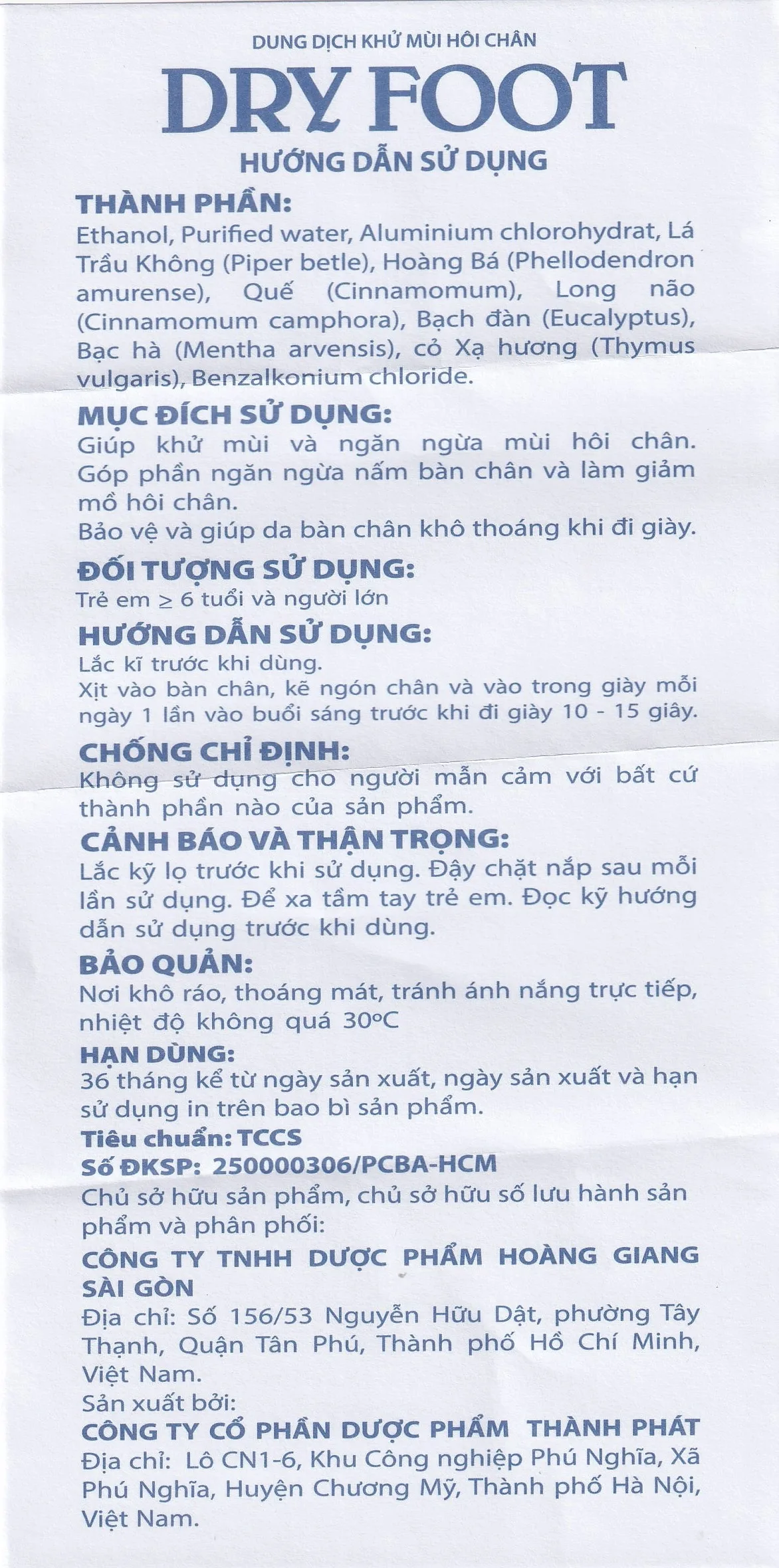 Hình ảnh Xịt khử mùi Dry foot HGSG 50ml giúp khử mùi và ngăn ngừa hôi chân, nấm chân, giảm mồ hôi