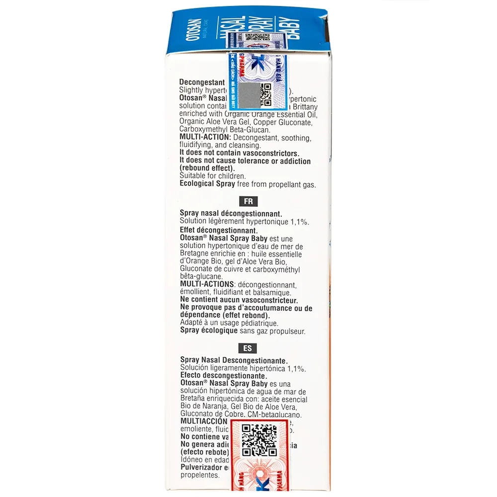 Hình ảnh Xịt mũi Otosan Nasal Spray Baby 20ml hỗ trợ viêm mũi do virus, vi khuẩn, dị ứng