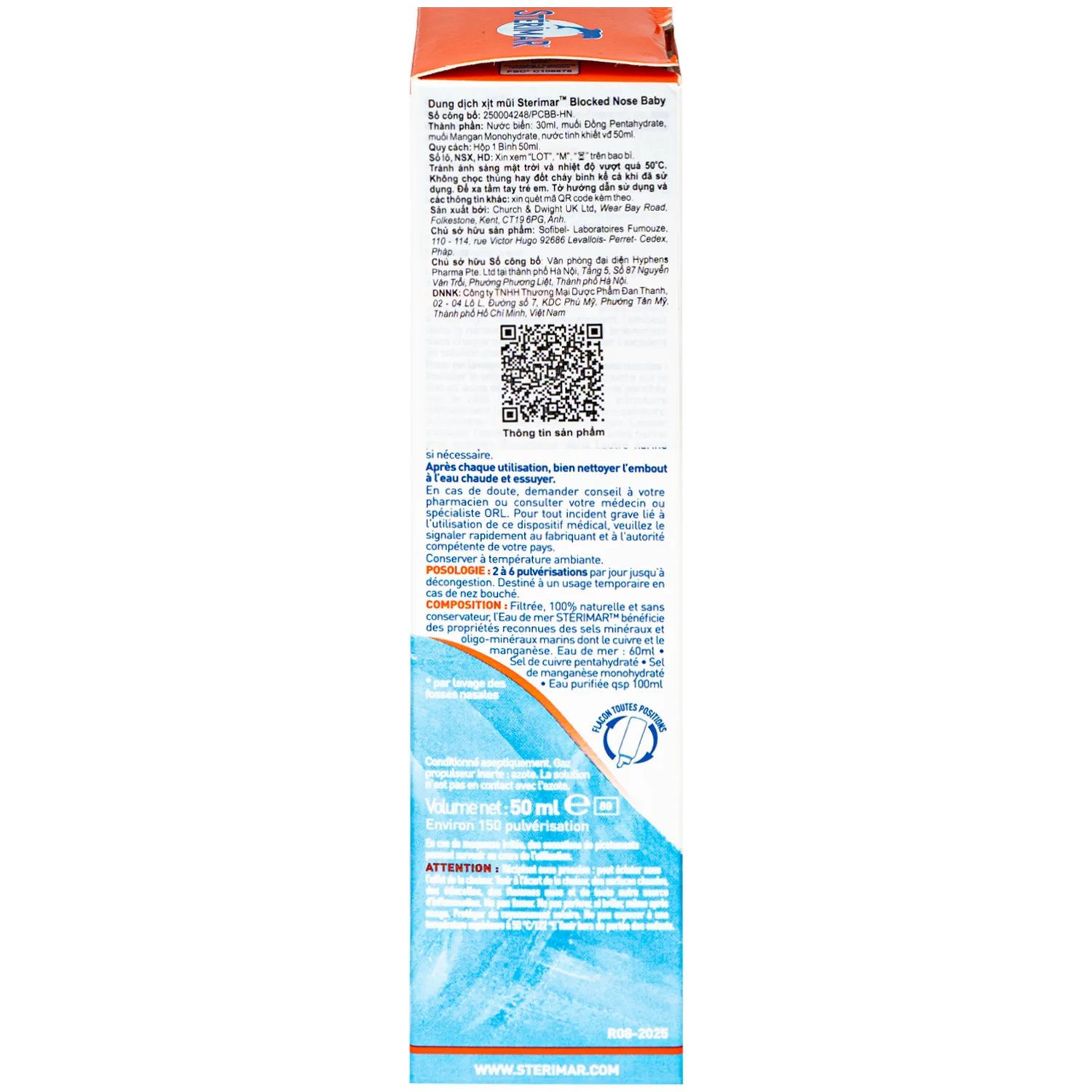 Hình ảnh Xịt mũi trẻ em Sterimar Blocked Nose Baby (Mẫu mới) - Hỗ trợ giảm viêm mũi, nghẹt mũi cho trẻ từ 3 tháng đến 3 tuổi (50ml)