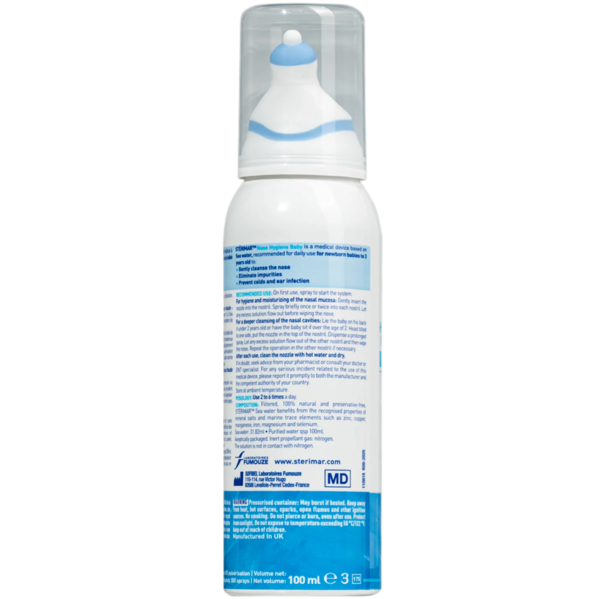 Hình ảnh Xịt mũi trẻ em Sterimar Hygiene Baby - Vệ sinh mũi cho trẻ từ 0 đến 3 tuổi (100ml)