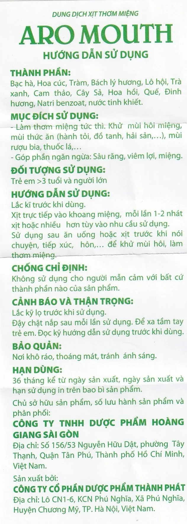 Hình ảnh Xịt thơm miệng Aro Mouth 10ml Hgsg Pharma làm thơm miệng tức thì khử mùi hôi miệng, mùi thức ăn, rượu bia