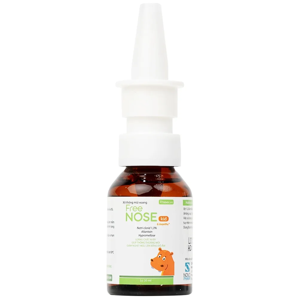 Hình ảnh Dung dịch vệ sinh mũi, xoang Free Nose Kid 6 Month+ Novocare 20ml loãng chất nhày, giảm nghẹt mũi