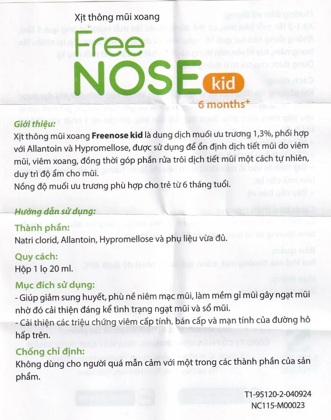 Hình ảnh Dung dịch vệ sinh mũi, xoang Free Nose Kid 6 Month+ Novocare 20ml loãng chất nhày, giảm nghẹt mũi